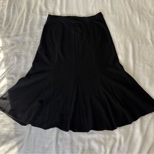 Eileen Fisher Classic Black Wool A-Line Skirt